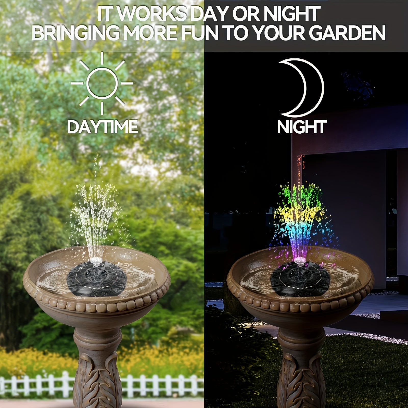 Solar-Powered Floating Bird Bath Fountain Pump for Garden Pond Pool