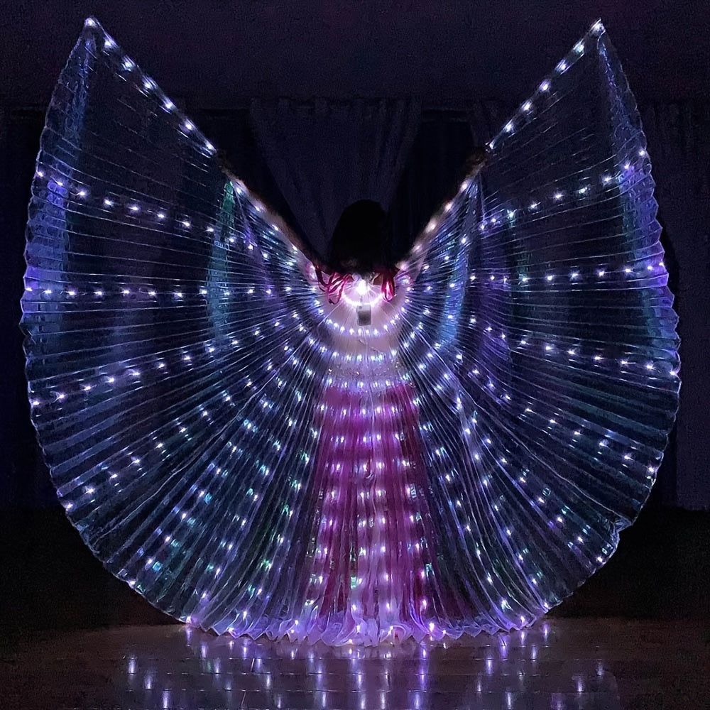 LED Light Wings Cape for Kids and Adults with Colorful LED Lights for Parties Halloween Christmas and Festivals
