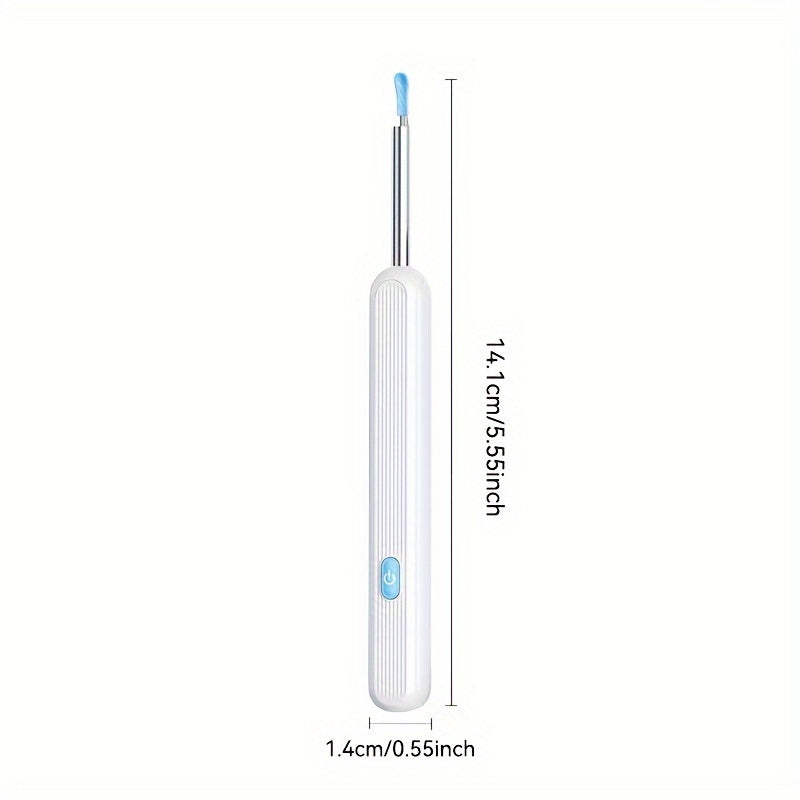 Kamerali va yoritgichli qayta zaryadlanadigan quloq mumini olib tashlash to'plami, 7 dona to'plam, xavfsiz va oson uyda foydalanish, 6 ta qoshiq, litiy batareya, formaldegiddan xoli materiallar