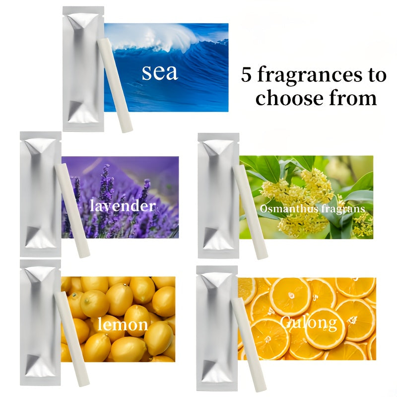 Car Air Freshener Set 6pcs Alloy Vent Clip Fragrance Refills for Car Interior