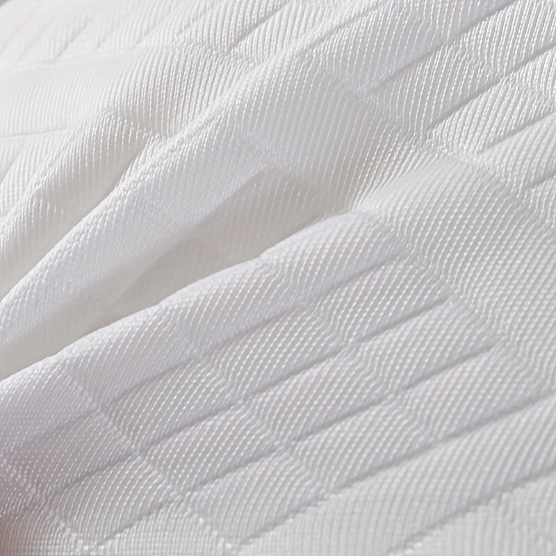 Neck Support Pillow for Spine Alignment and Comfort in White Polyester Fill