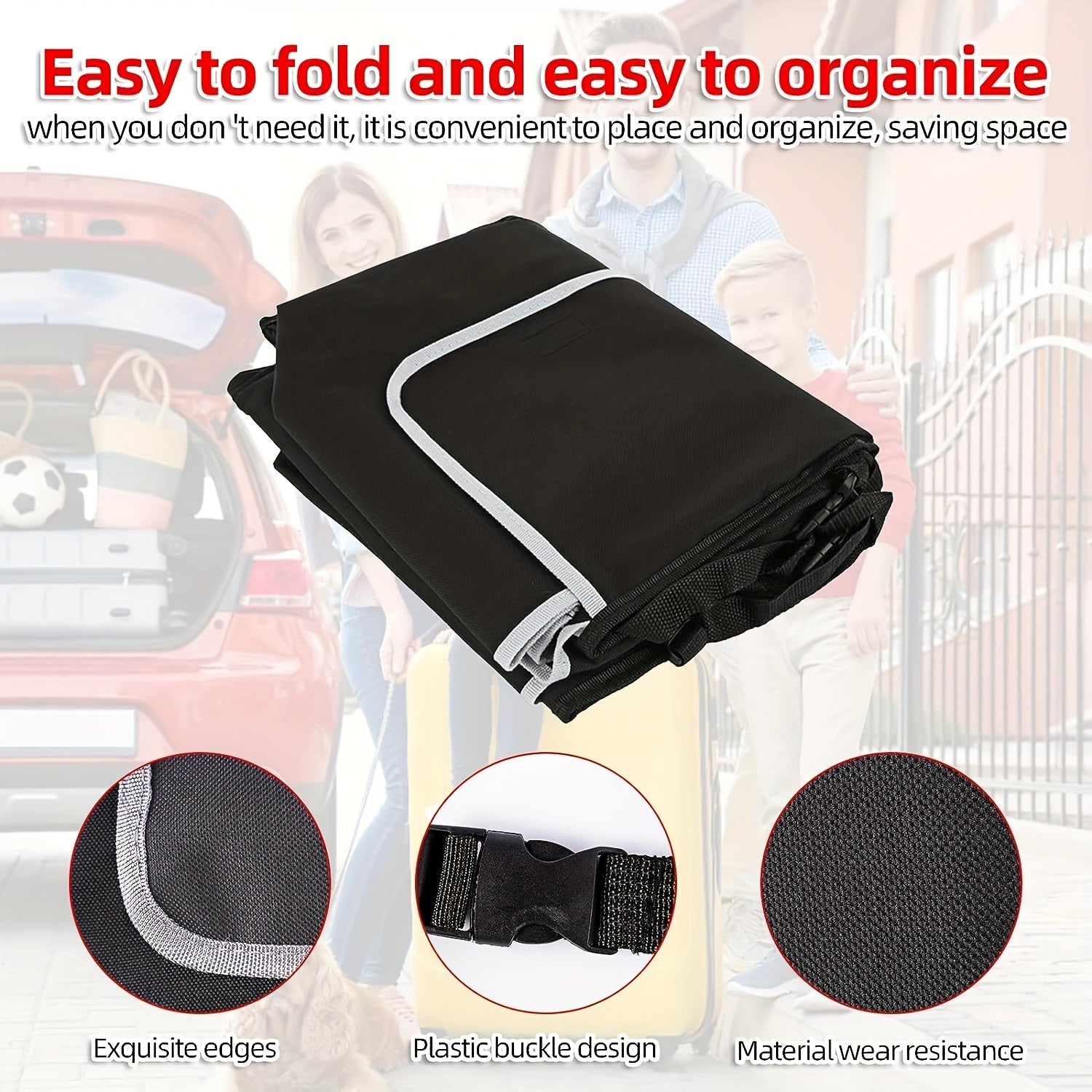 Водонепроницаемый баул для хранения в багажнике автомобиля из Oxford с 4 карманами, складной органайзер