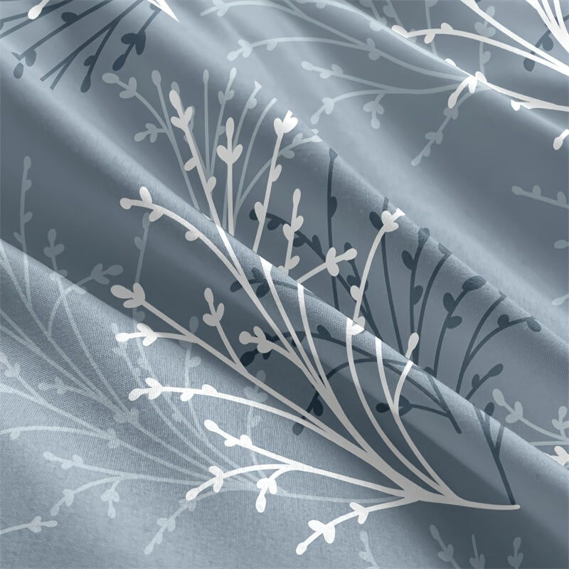 4-Piece Floral Polyester Bedding Set for Twin Queen King Size All-Season with Pillowcases