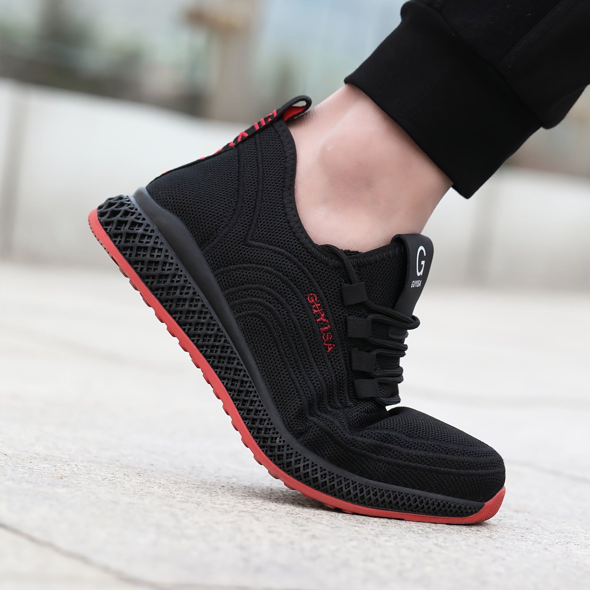 Men's Safety Work Shoes Steel Toe Breathable Mesh Non-Slip Rubber Sole All-Season