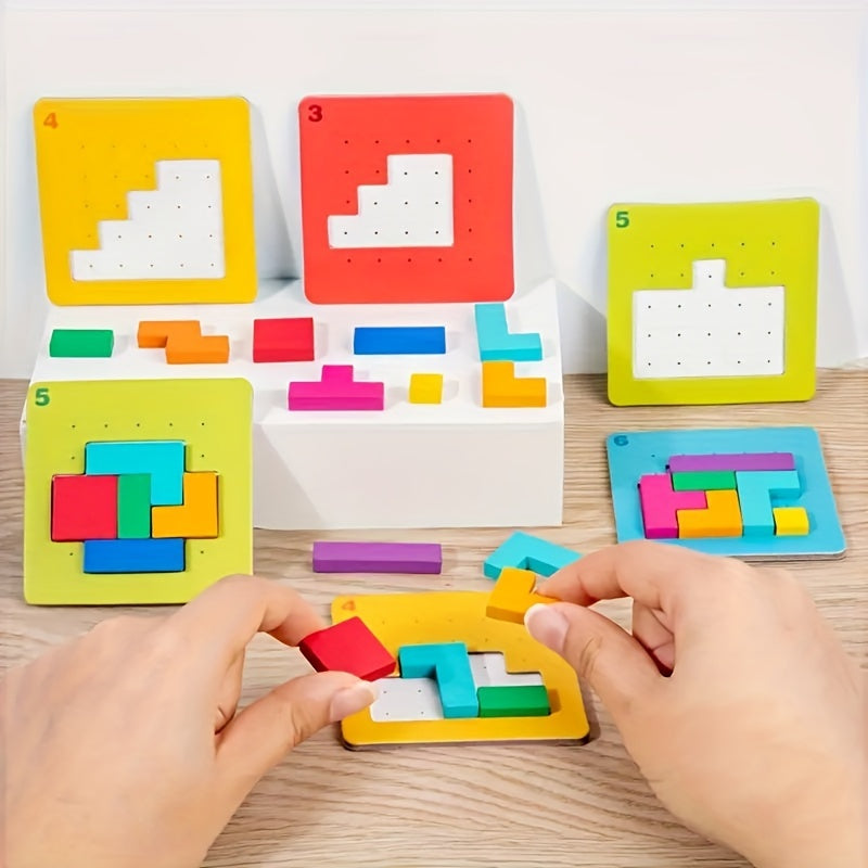 Puzzle Game for Kids 3+ with 7 Colorful Scratch-Resistant Cubes