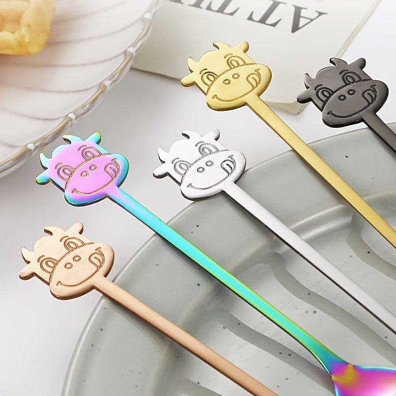 Set of 6 Stainless Steel Long-Handled Spoons for Coffee, Iced Tea, Ice Cream