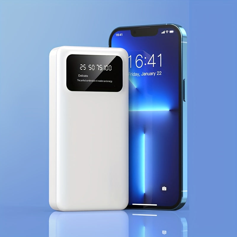 20000mAh portativ quvvat banki, ikki LED chiroq va katta ekran bilan