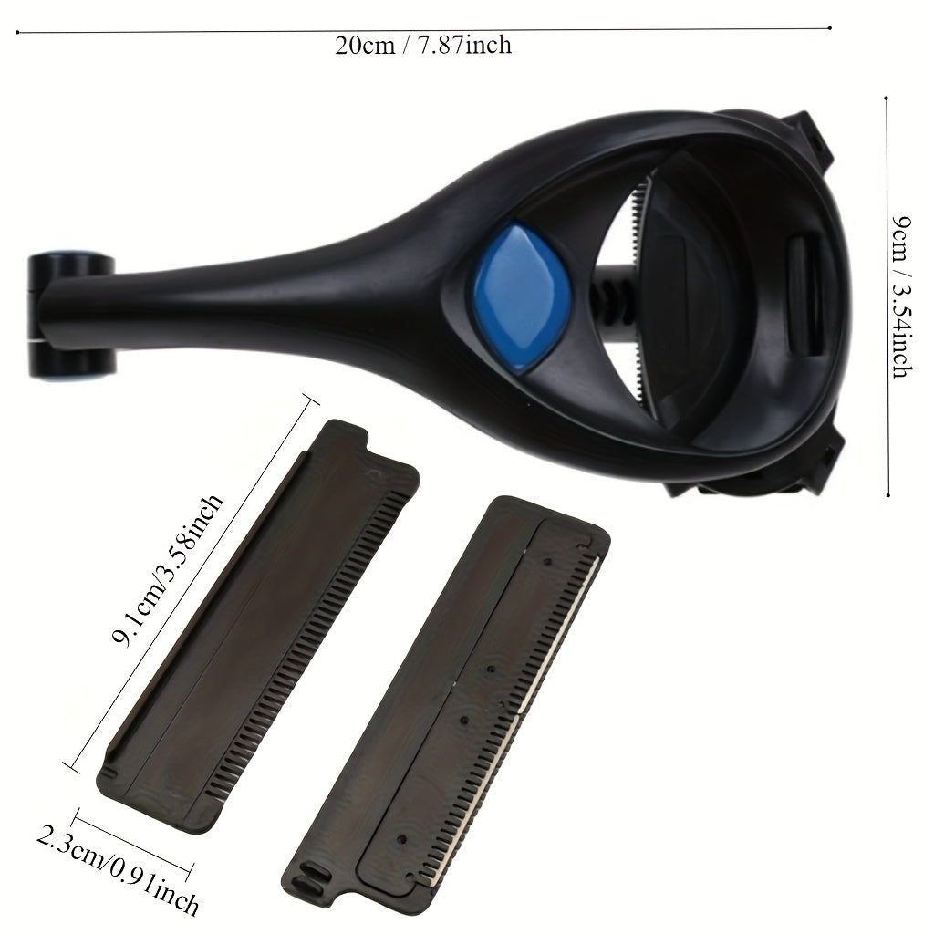 Men Back Shaver Set With Safety Blade Tech Ergonomic Handle Wet Dry Use