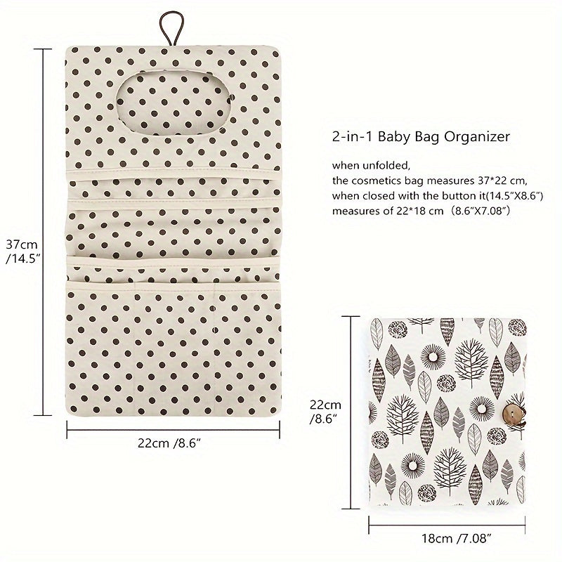 Diaper Bag with Wipes Dispenser Portable Polyester Storage Bag Multiple Colors