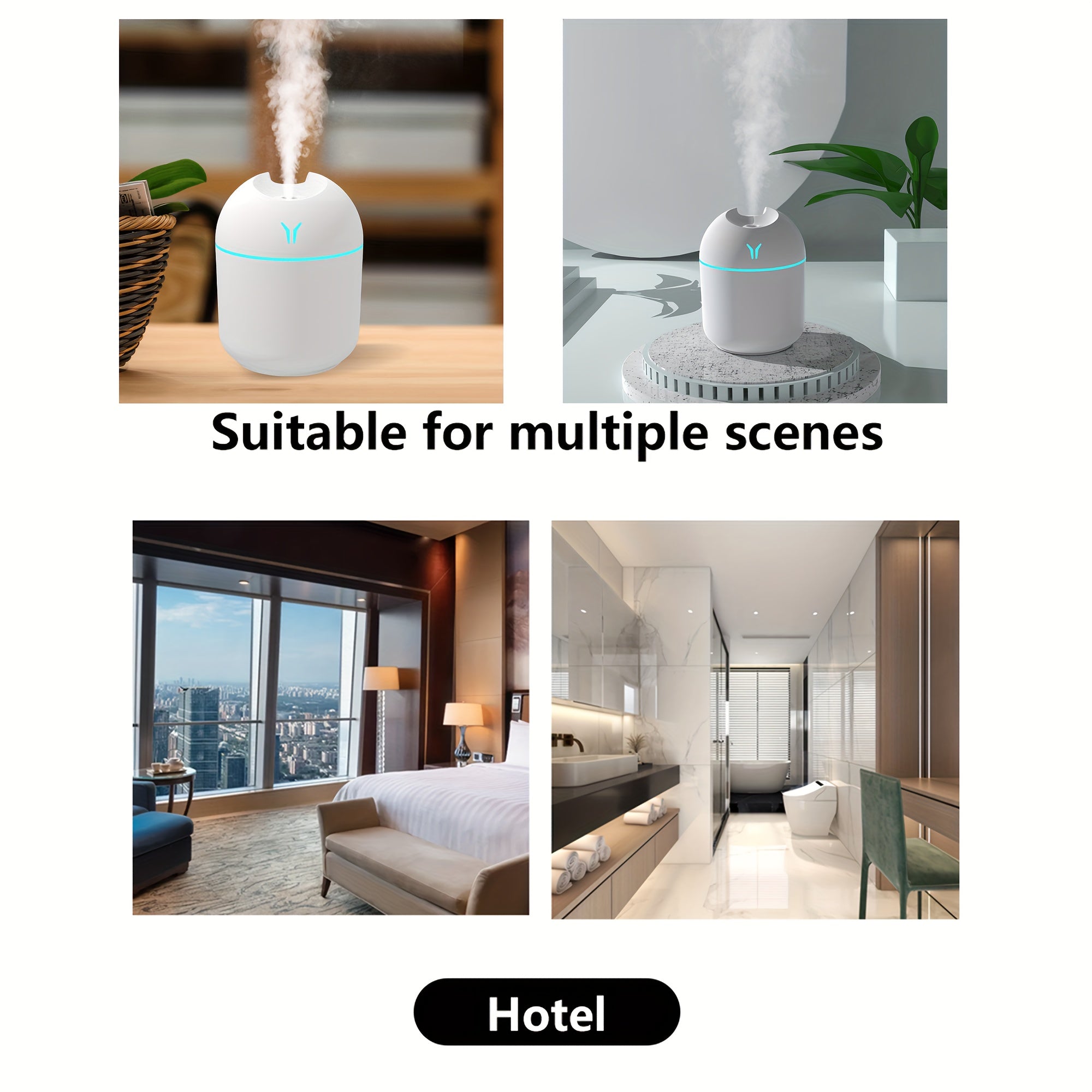 Cute Air Humidifier with Night Light and Aroma Diffuser for Home Bedroom Car Plants