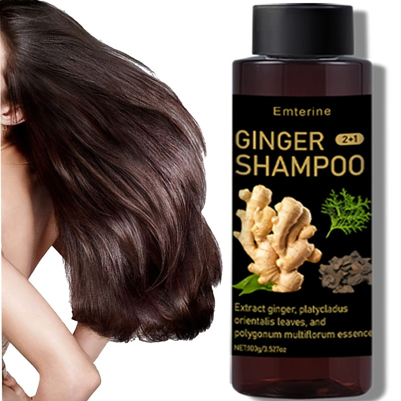 Champú herbal de jengibre para cabello normal, limpieza profunda, volumen, nutrición, 100g