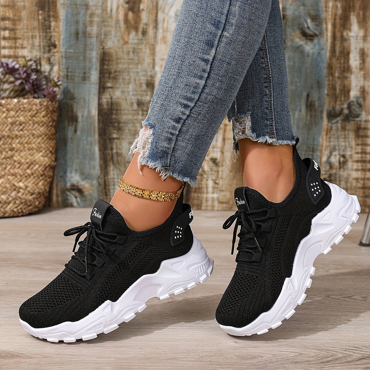 Women's White Mesh Breathable Running Shoes, Lightweight Casual Sneakers