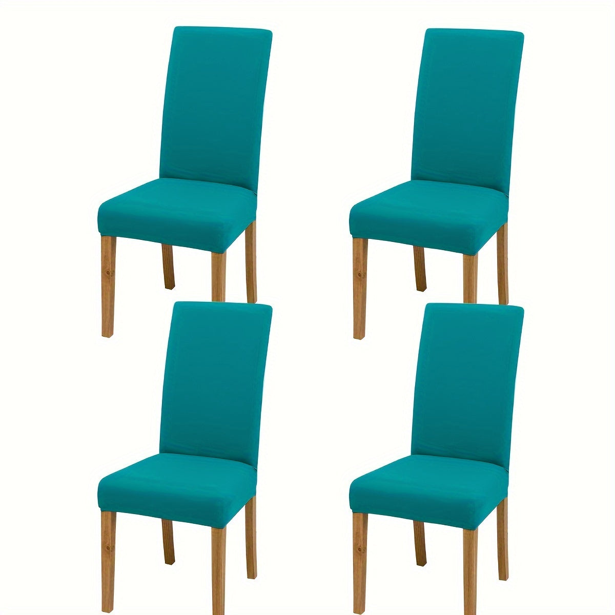 4/6pcs Water-Resistant Polyester Spandex Chair Covers with Elastic Band for Living Room