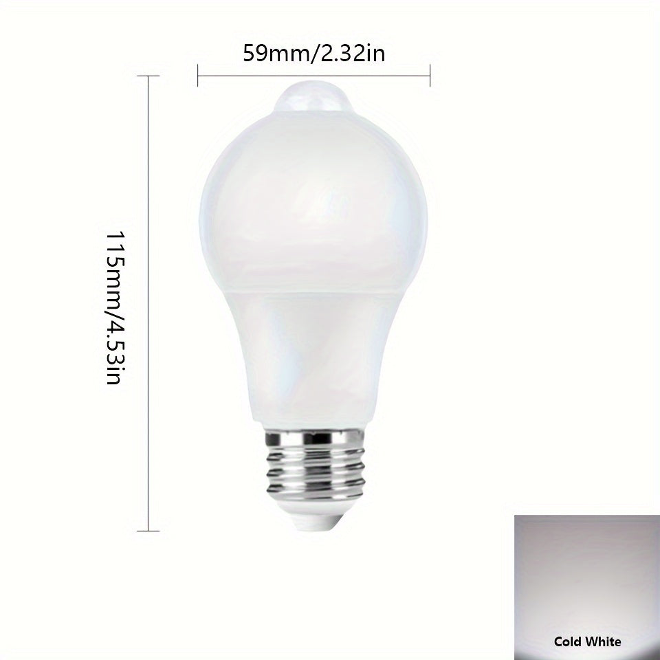 4-Pack PIR Motion Sensor LED Light Bulbs E27 6W 9W 12W Indoor Security