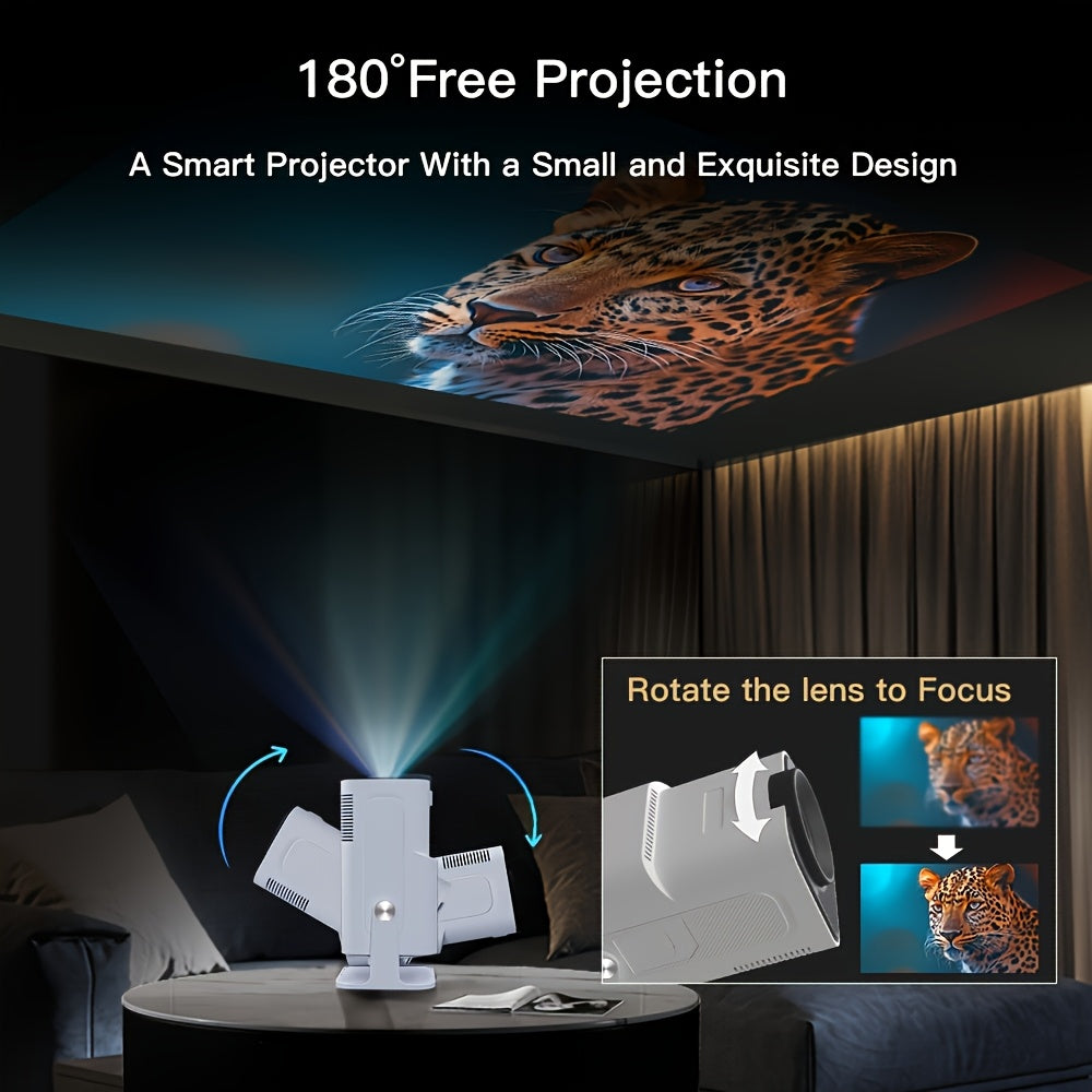 Mini Portable WiFi6 1080P 4K Smart Home Theater Projector with Auto Keystone