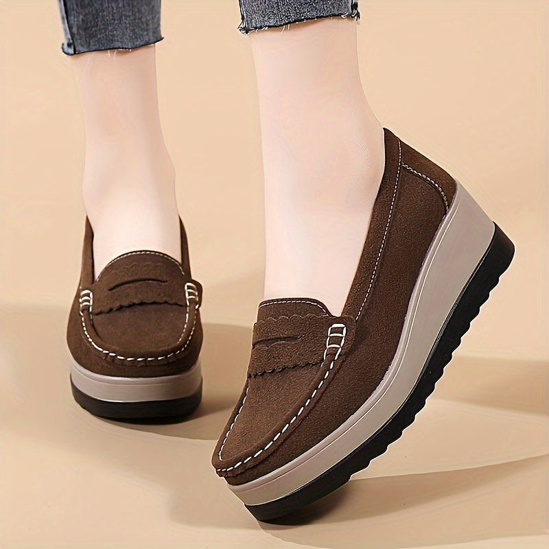 Women's Slip-On Shoes with Thick Soles, Solid Color, Summer Comfort
