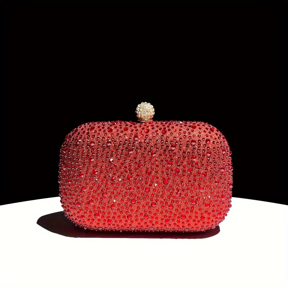 Emerald Green Handbag with Gold Chain Rhinestone Evening Bag for Formal Events