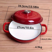 Enamel Cast Iron Dutch Oven 5 Qt Non-Stick Cookware for Stews and Soups