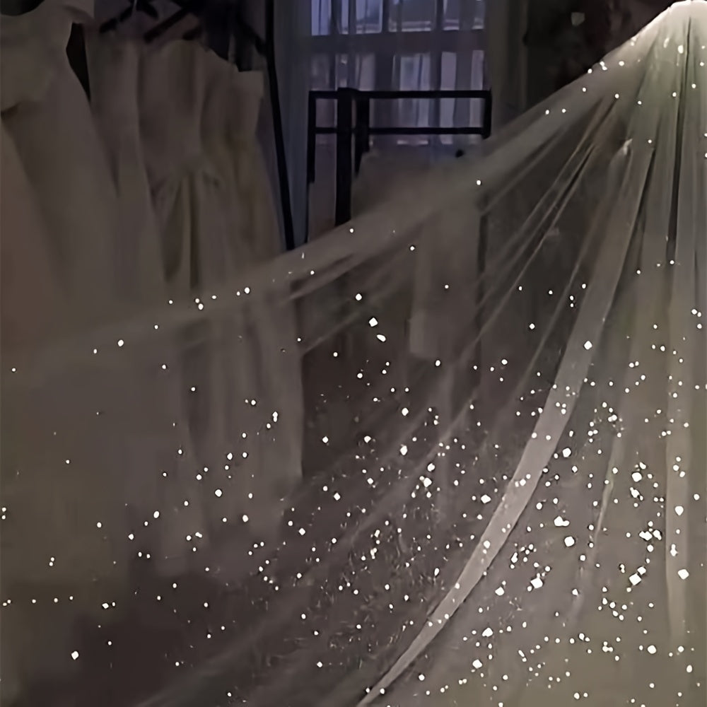 Bridal Wedding Hair Accessories Glitter Veil for Brides 1 Piece