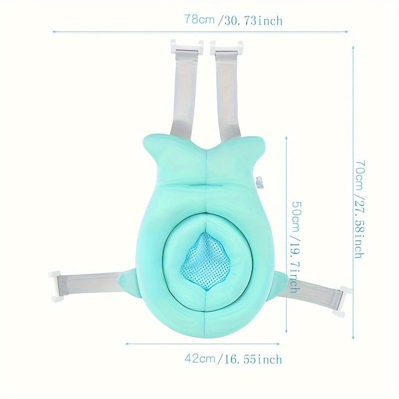 Детский нескользящий коврик для ванной с сетчатым карманом - изготовлен из мягкого полиэстера, доступен в розовом или синем цвете для детей и подростков