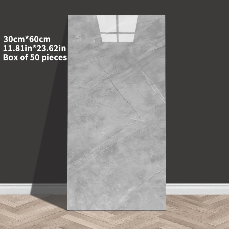 Marble Effect Self-Adhesive Wall Tiles Vinyl Waterproof Easy to Clean for Bathroom Kitchen Living Room Bedroom Pack of 10 20 or 50