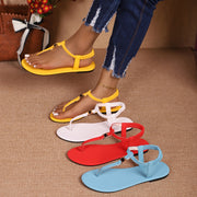 Women's Bohemian Flat Sandals Open-Toe Strappy Synthetic Vibrant Colors