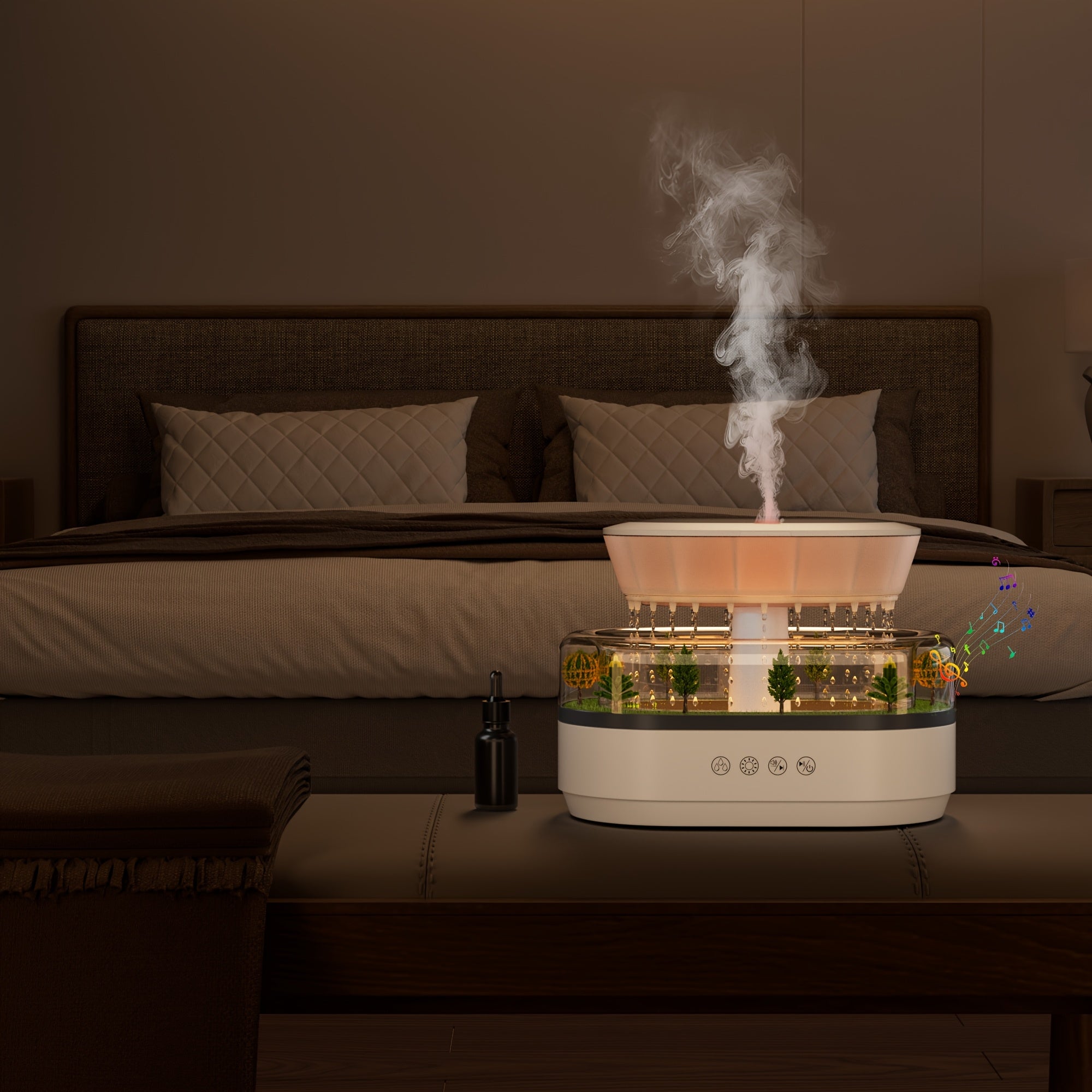 Home Decor Micro Landscape Diffuser with Gradient Light and Music Sync