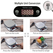 Batareya kiritilmagan LCD displeyli raqamli oshxona soati, vazn kamaytirish, pishirish va taom tayyorlash uchun.