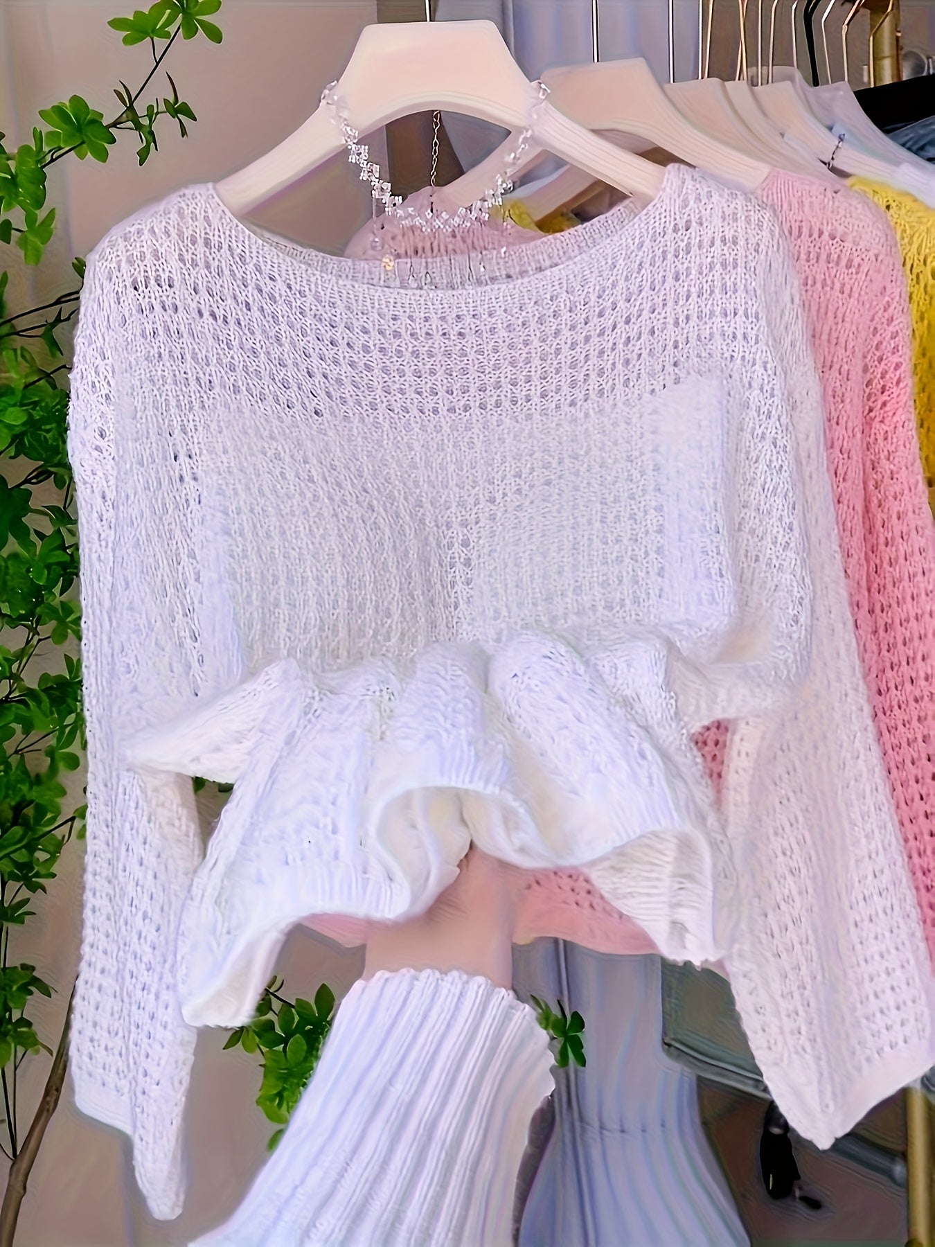 Кардиган для женщин больших размеров легкий и воздушный на весну и лето, с длинными рукавами