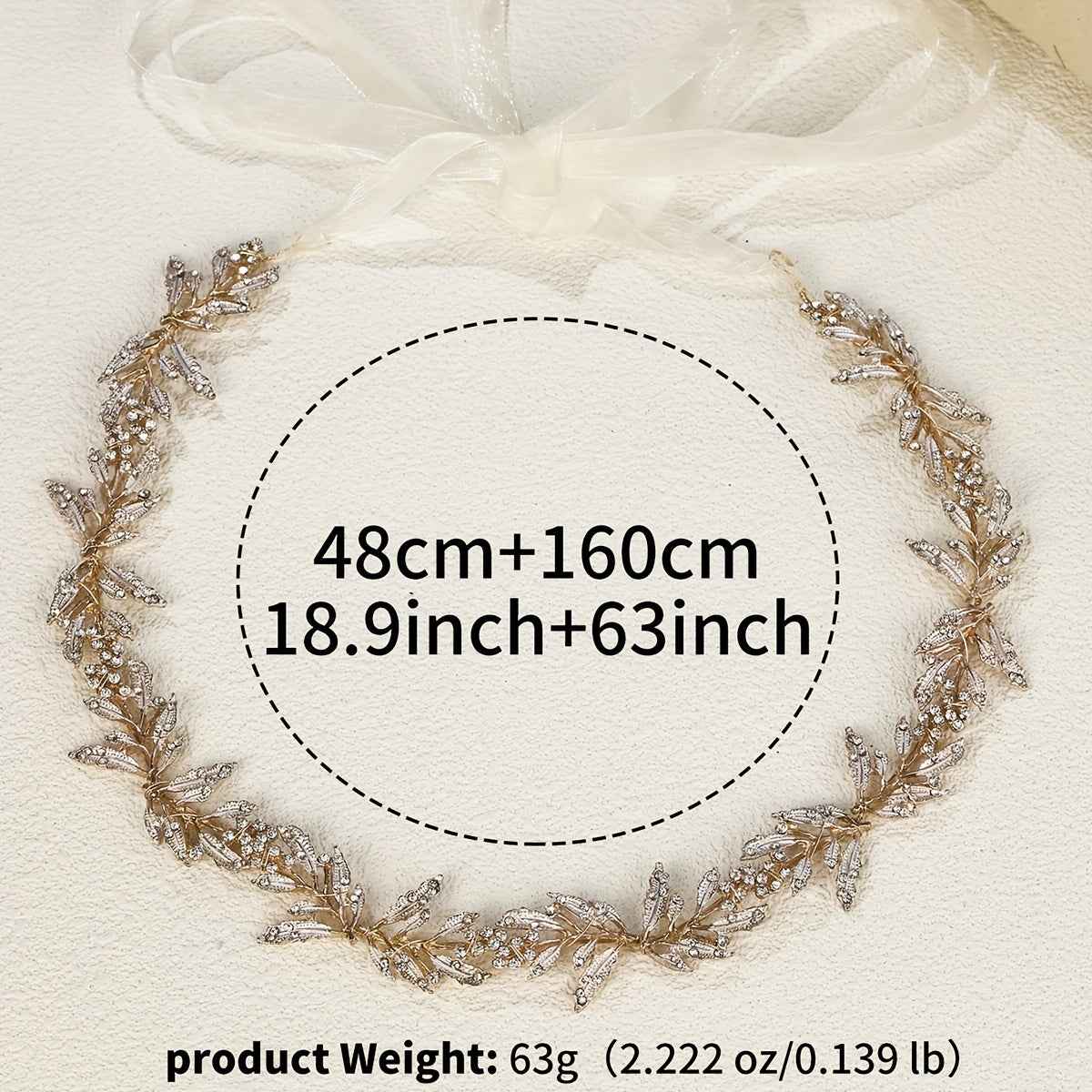 Handmade Leaf Bridal Belt Waist Chain Sash with Rhinestone Embellishments for Wedding Dresses