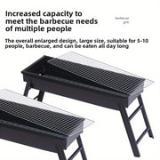 Портативный складной гриль на углях для барбекю для кемпинга на открытом воздухе, прочный дизайн с съемной крышкой и ножками