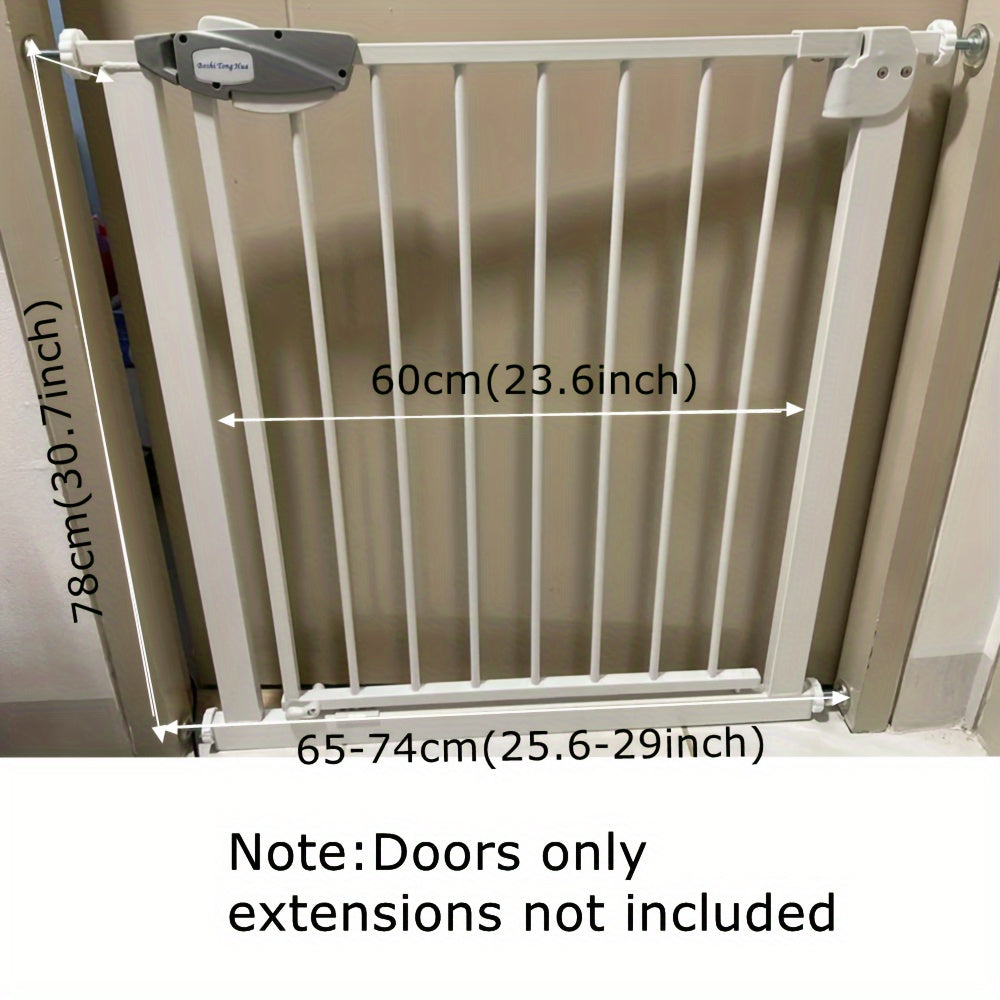Steel Dog Gate for Doorways and Stairs Auto Close Walk Thru Indoor Outdoor