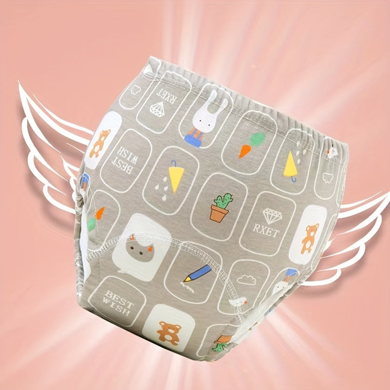 Baby Training Pants Reusable Cotton Diaper Pants for Infants and Toddlers Breathable 6-Layer Washable 2 Pieces