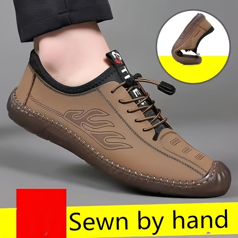 Men's Casual Slip-On Oxfords with Microfiber Synthetic Leather and TPR Sole