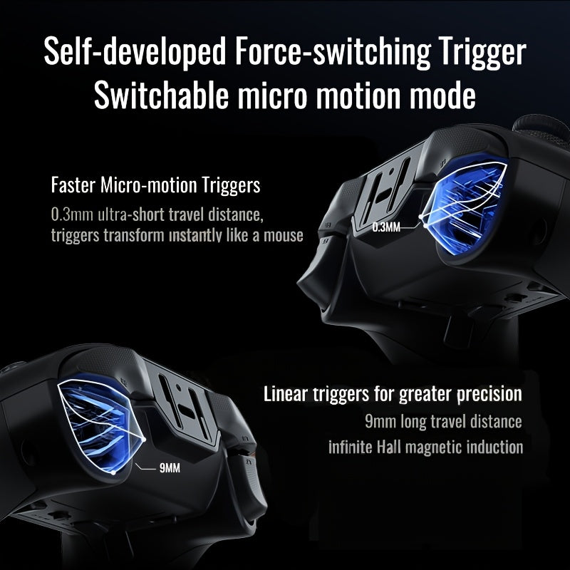 Wireless Gaming Controller with Force Feedback and Adjustable Triggers for PC Switch Mobile and TV Box