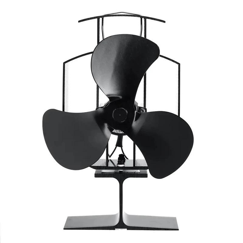 Portable Aluminum Fireplace Wood Stove Fan for Heat Distribution Quiet Operation