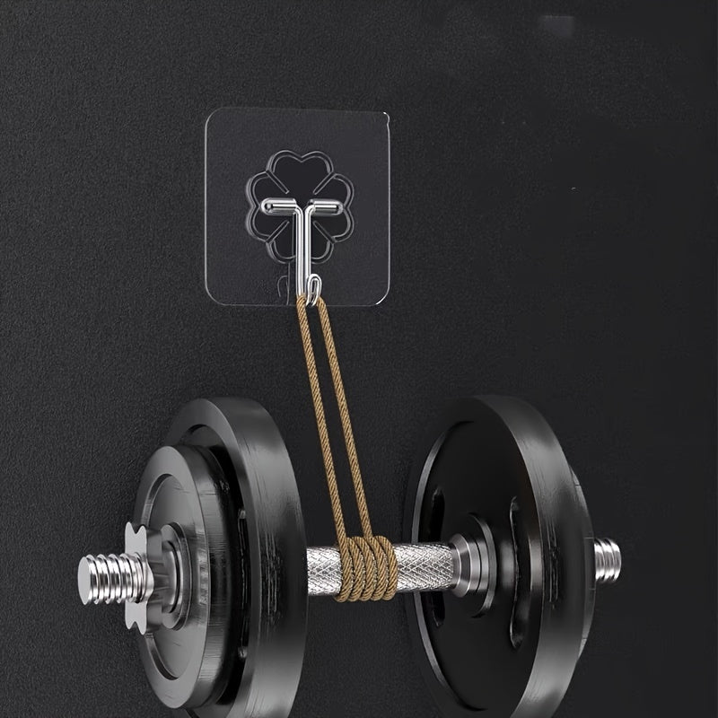 Ganchos adhesivos transparentes para cocina, sin taladro, montaje en pared, colgadores ajustables para carga, útiles