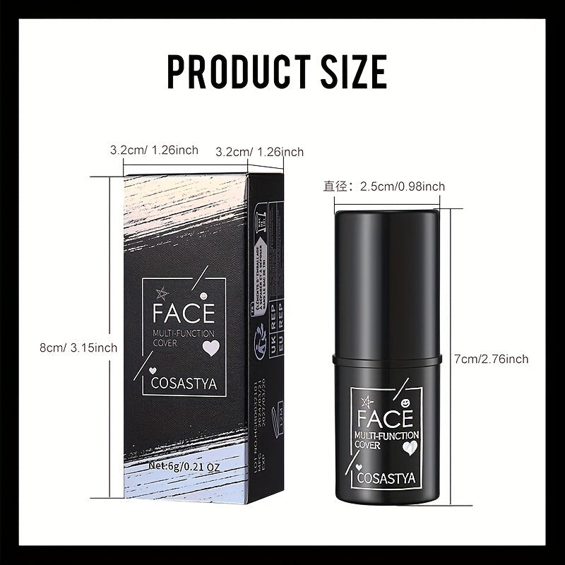 Women Waterproof 3-In-1 Color Makeup Stick Blush Eye Shadow Pink Brown