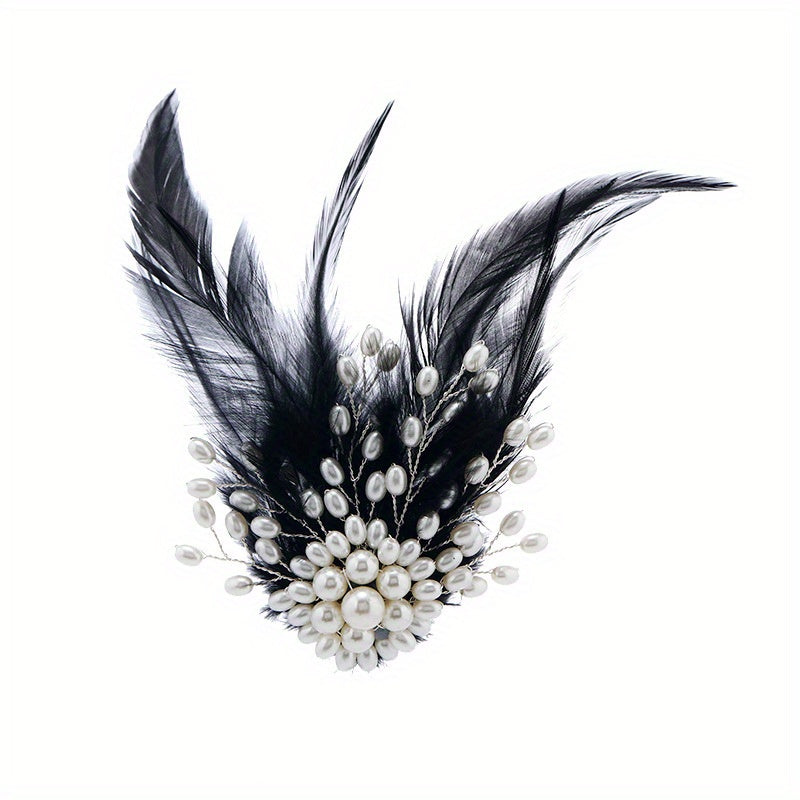 Vintage Feather Brooch Pin ayollar va erkaklar uchun, kristalli zargarlik buyumlari, to'y va banket uchun belgi