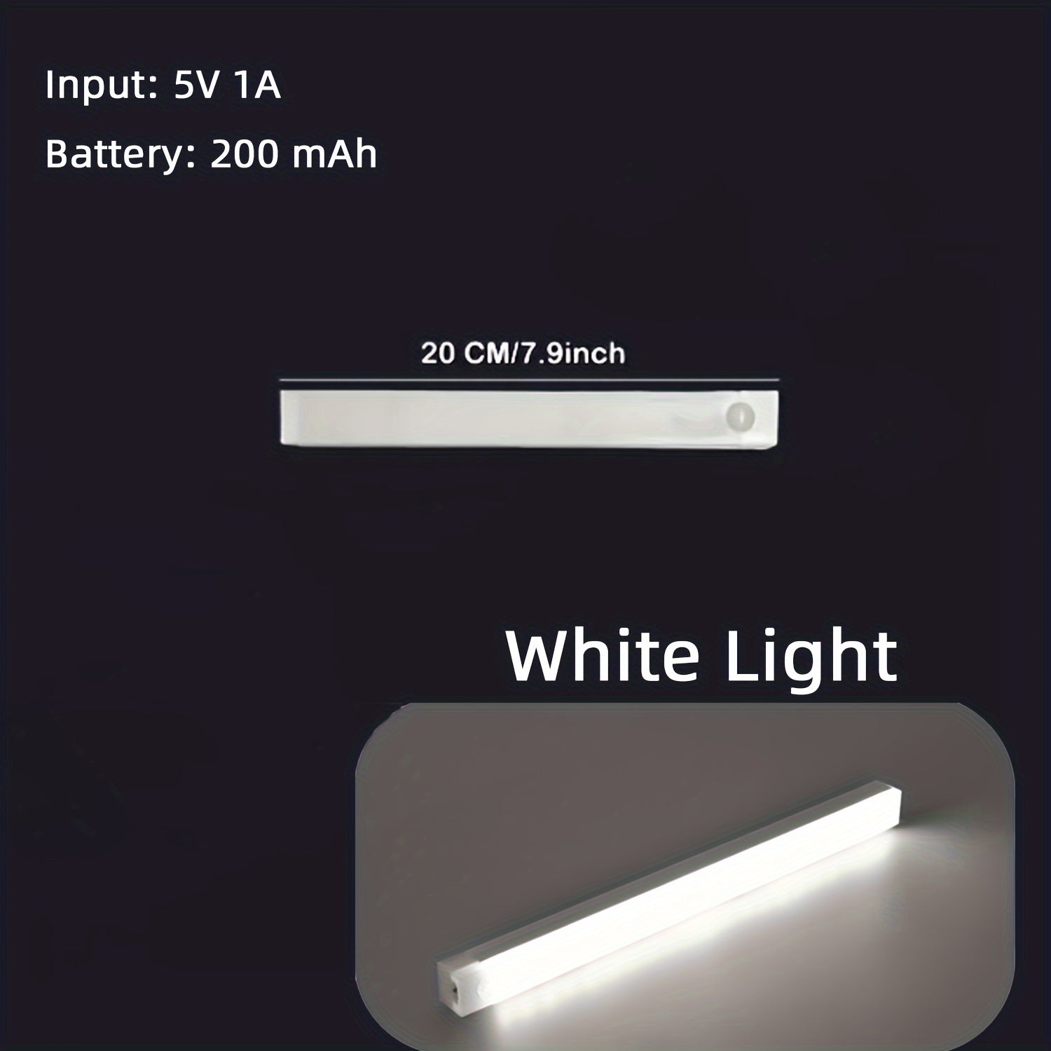 LED Cabinet Light with Motion Sensor USB Rechargeable White Warm White 10-50cm