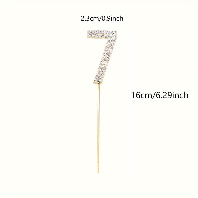 Gold or Silver Rhinestone Cake Topper for Birthdays Weddings and Showers