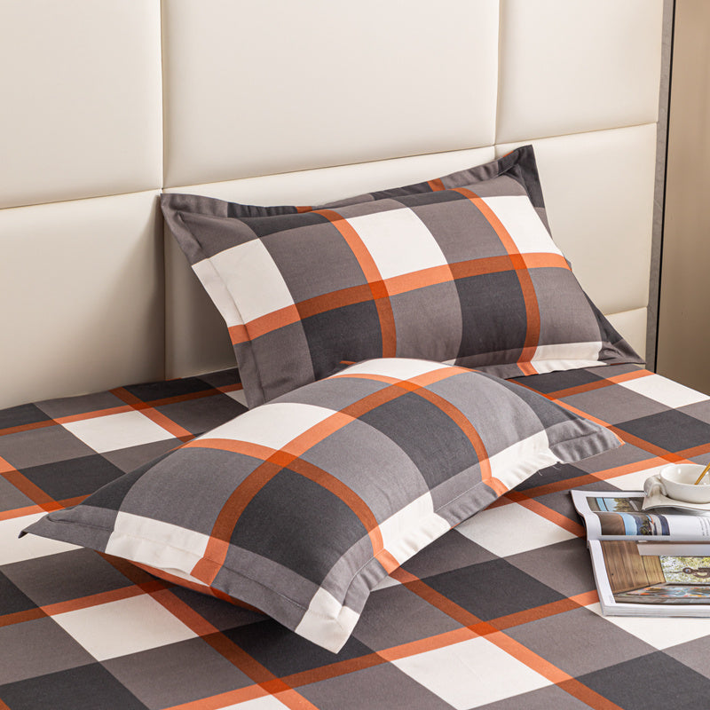 Set of 2 Soft Sanded Finish Pillowcases with Floral and Geometric Prints