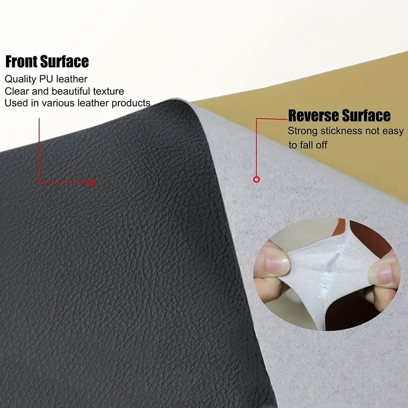 Cinta de reparación de cuero sintético con parche autoadhesivo para muebles y asientos de coche