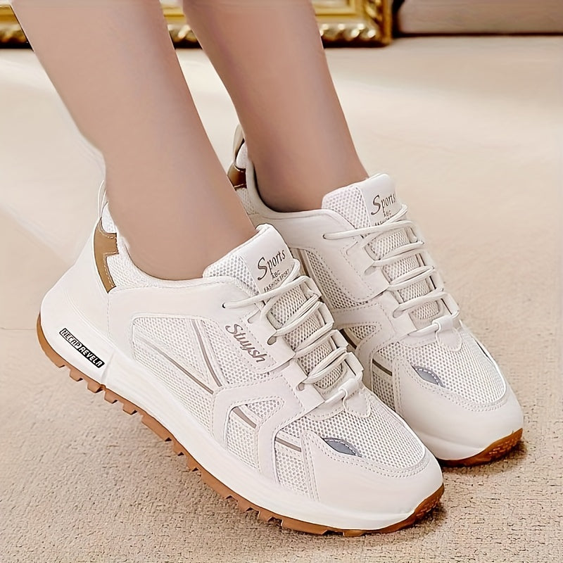 Women's Colorblock Casual Sneakers with Soft Sole Platform for Walking