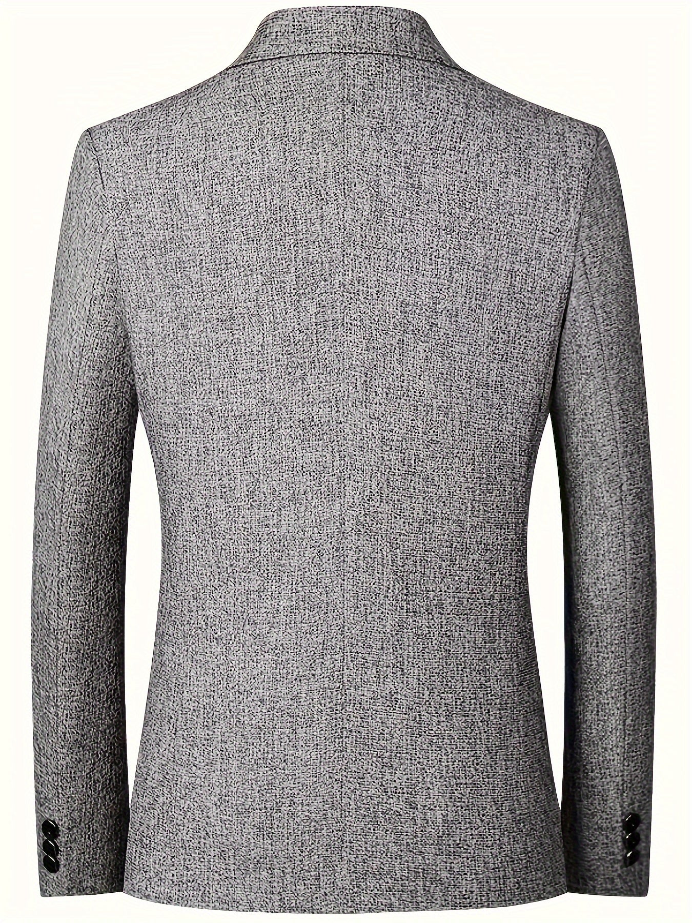 Мужской легкий деловой повседневный пиджак однотонный с длинным рукавом из полиэстера и вискозы