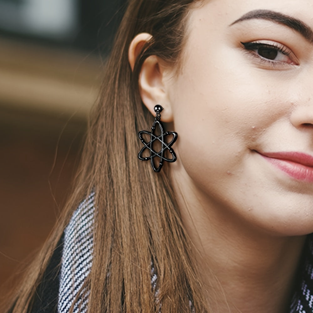 Science-Themed Dangle Earrings with Atom Design for Biology and Chemistry Enthusiasts