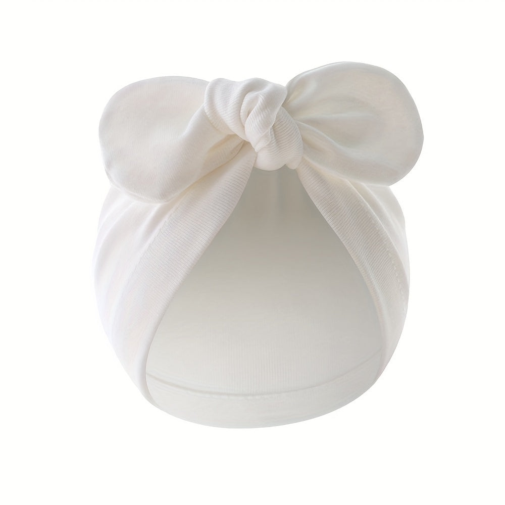 3 dona chaqaloq va yangi tug'ilgan bolalar uchun shapkalar, yumshoq bog'ichli bosh qopqog'i