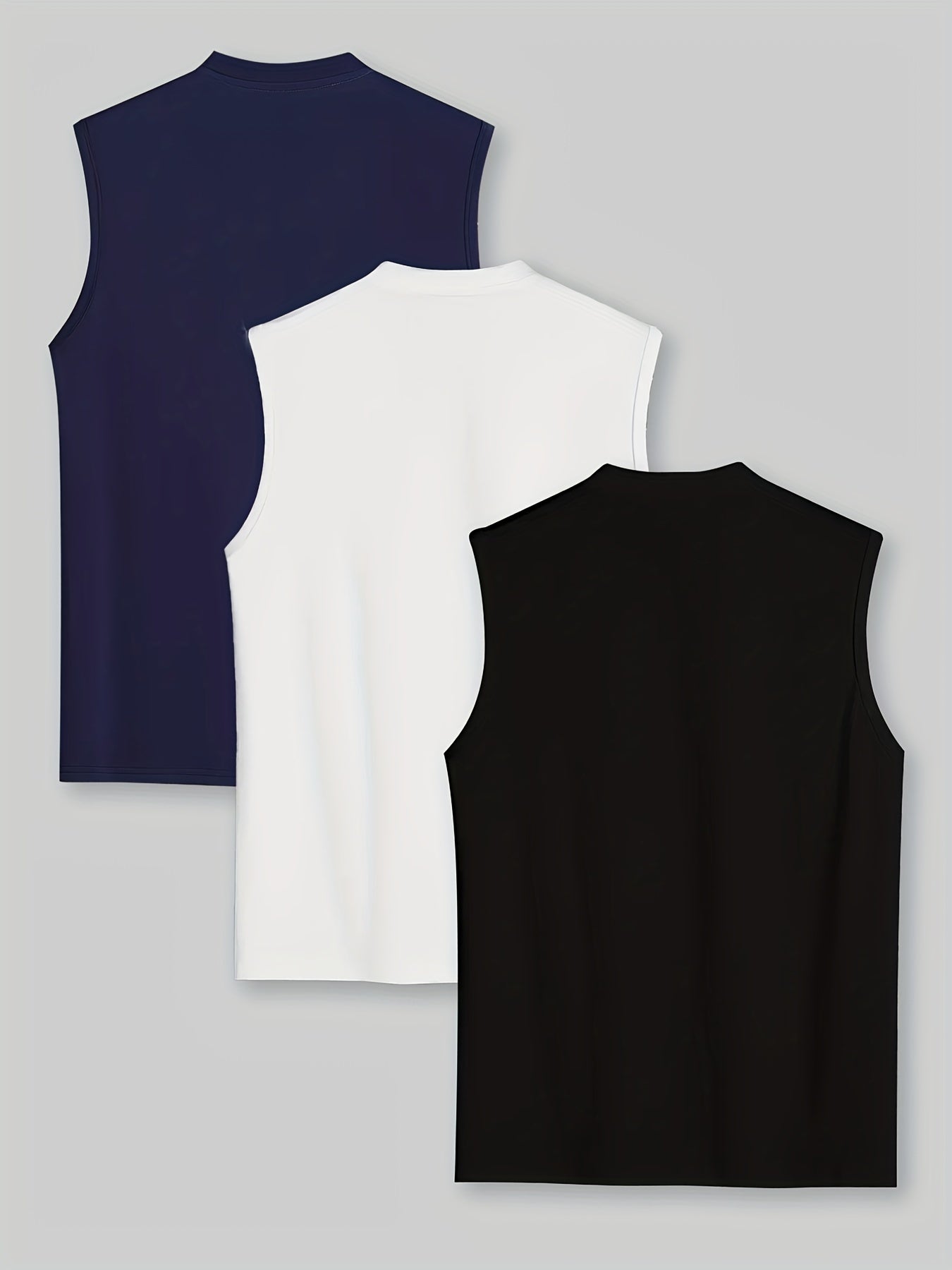 Adult Crew Neck Vest with Collar in Solid Colors Polyester Knit