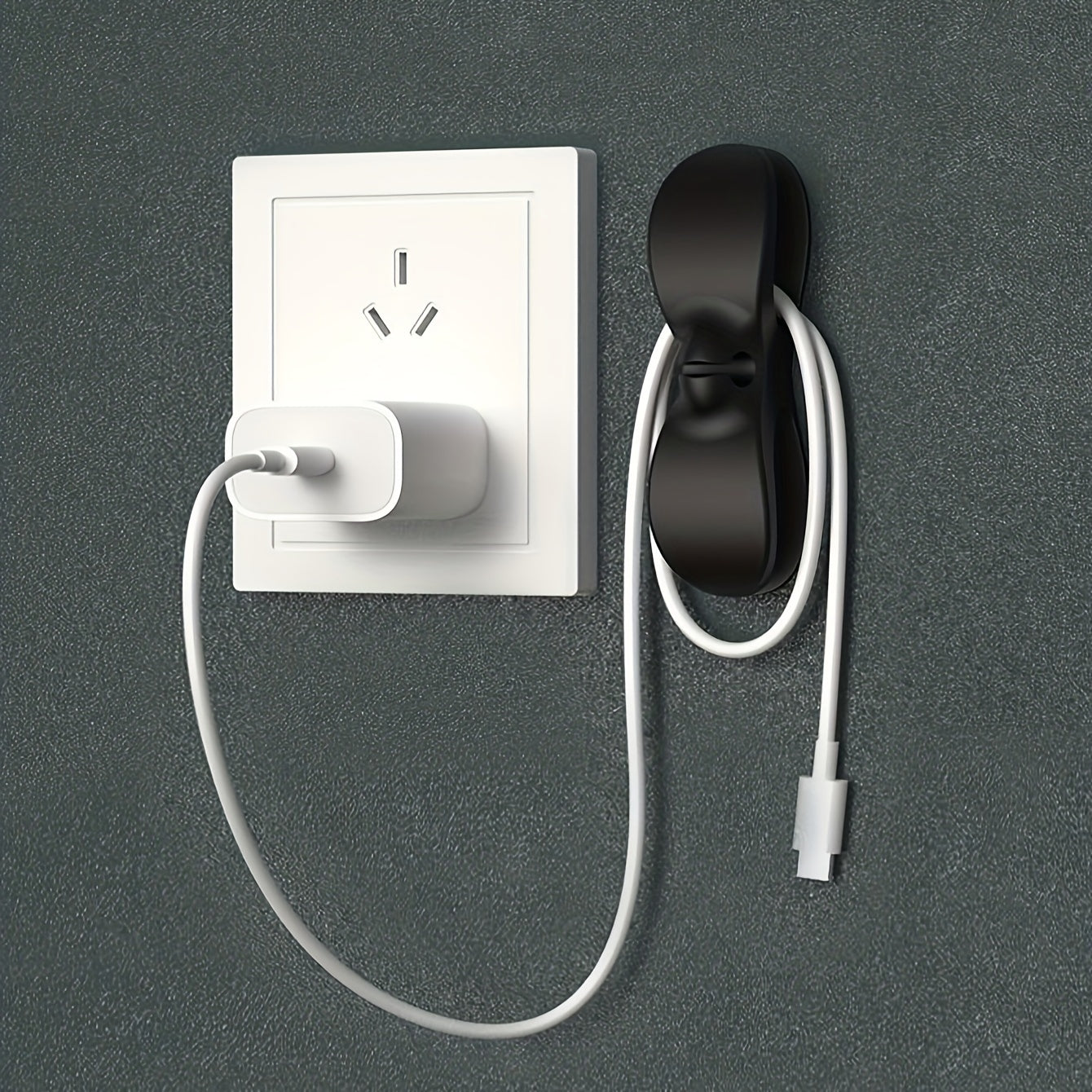 Oval Plastic Wire Holder for Kitchen Appliances Cable Organizer with Soap Dish