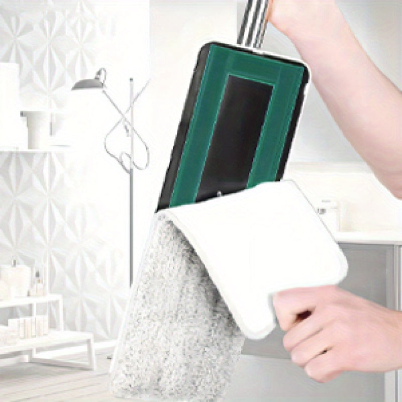 2-Piece Microfiber Mop Set with Telescopic Handle and 8 Pads for Wet Dry Cleaning